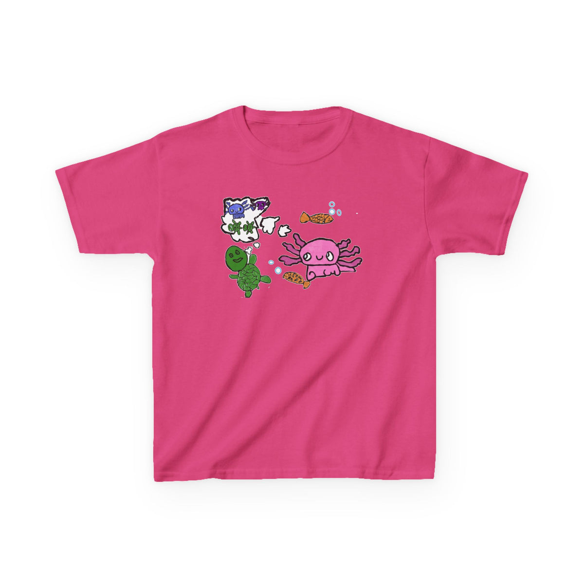 Axolotl and Friends Doodle-Art Kids T-Shirt