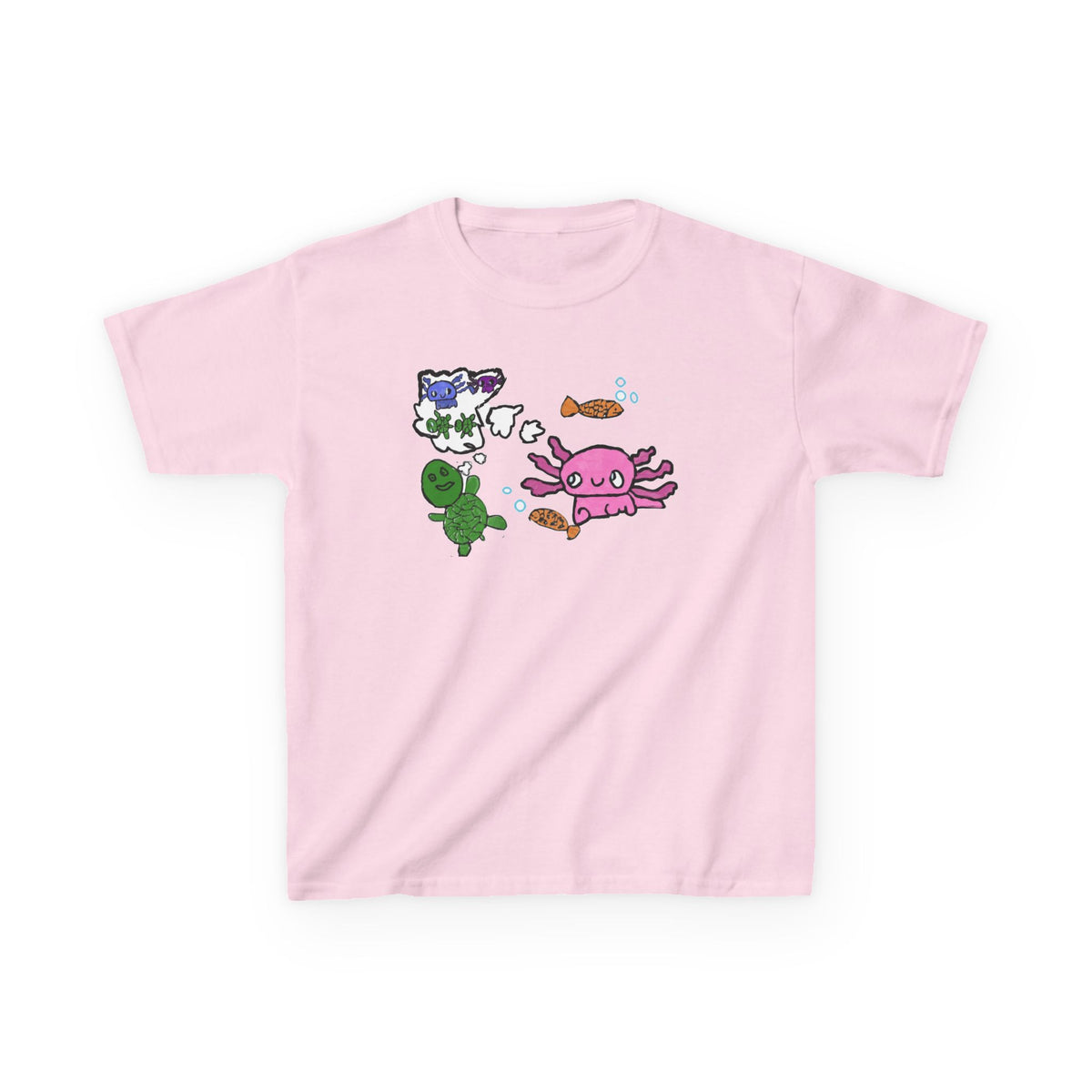 Axolotl and Friends Doodle-Art Kids T-Shirt