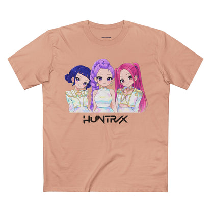 HUNTRAX Anime Girl Trio Graphic Tee — Kawaii Pastel Streetwear T‑Shirt