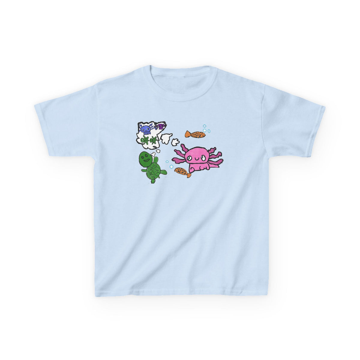 Axolotl and Friends Doodle-Art Kids T-Shirt