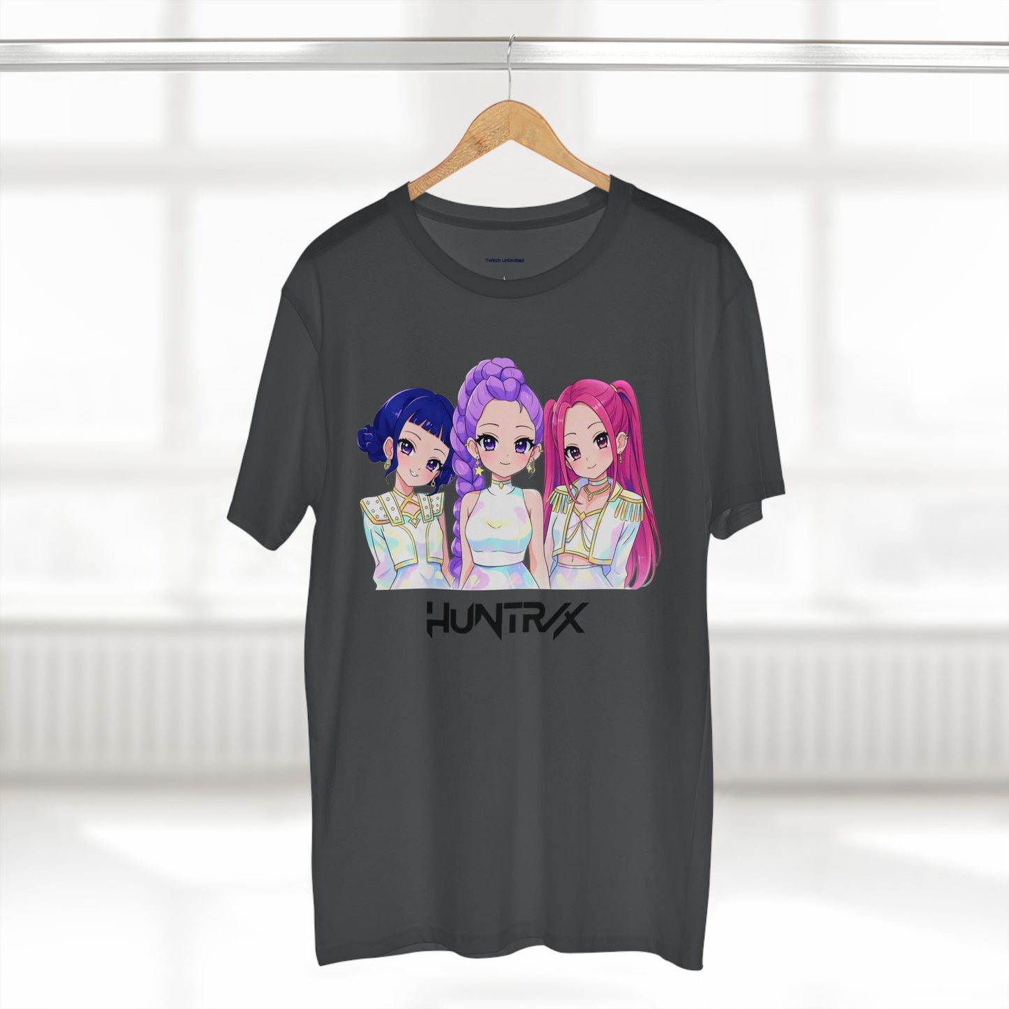 HUNTRAX Anime Girl Trio Graphic Tee — Kawaii Pastel Streetwear T‑Shirt