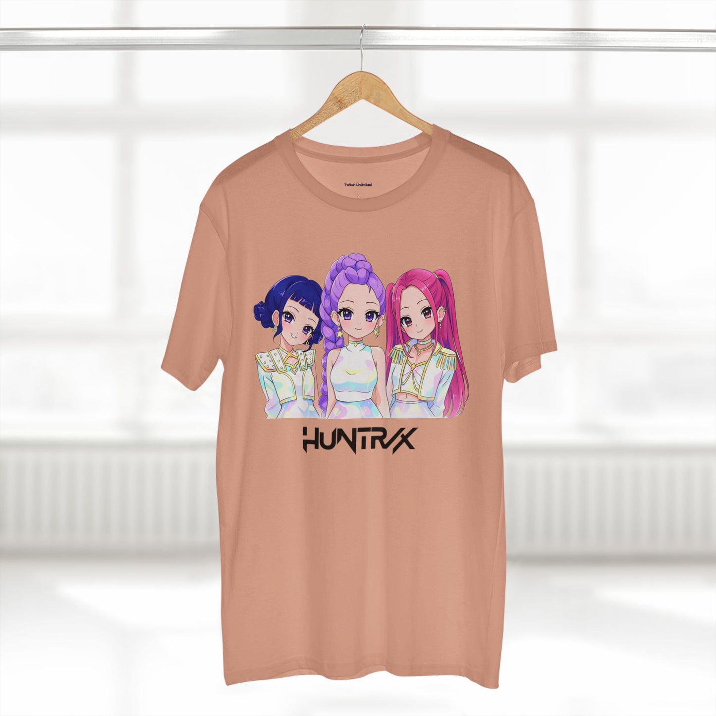 HUNTRAX Anime Girl Trio Graphic Tee — Kawaii Pastel Streetwear T‑Shirt