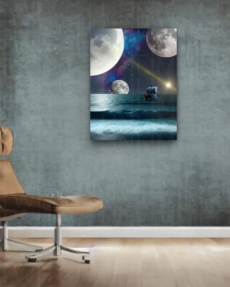 Majestic Moonlight Voyage Canvas Art - Canvas